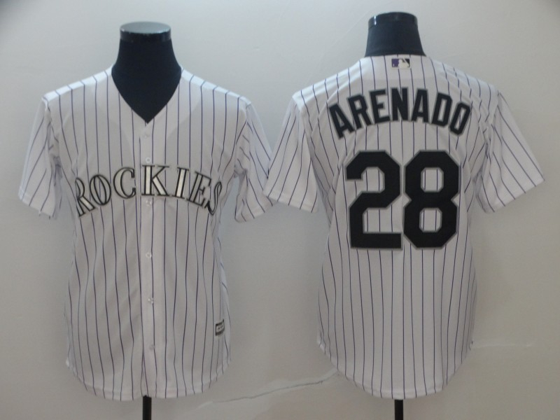 Rockies 28 Nolan Arenado White Cool Base Jersey