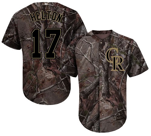 Rockies #17 Todd Helton Camo Realtree Collection Cool Base Stitched Baseball Jersey