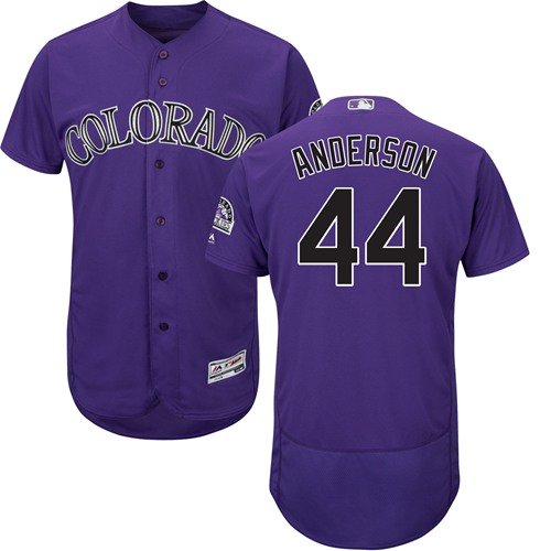 Rockies #44 Tyler Anderson Purple Flexbase Authentic Collection Stitched Baseball Jersey