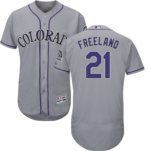 Rockies #21 Kyle Freeland Grey Flexbase Authentic Collection Stitched Baseball Jersey