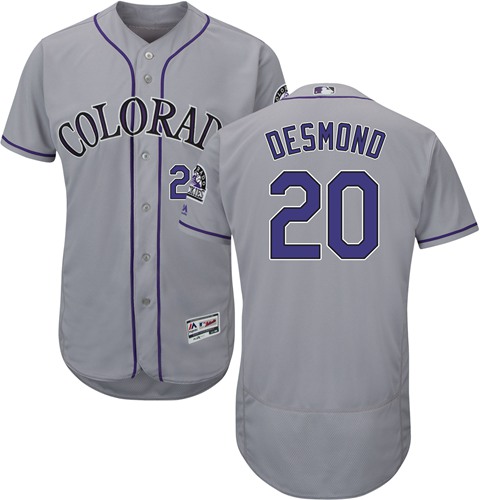 Rockies #20 Ian Desmond Grey Flexbase Authentic Collection Stitched Baseball Jersey