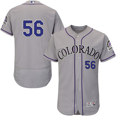 Rockies #56 Greg Holland Grey Flexbase Authentic Collection Stitched MLB Jersey