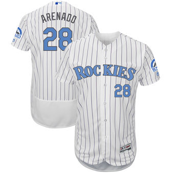 Men's Colorado Rockies Nolan Arenado Majestic White Father's Day FlexBase Jersey