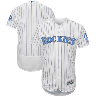 Men's Colorado Rockies Majestic White Father's Day FlexBase Team Jersey