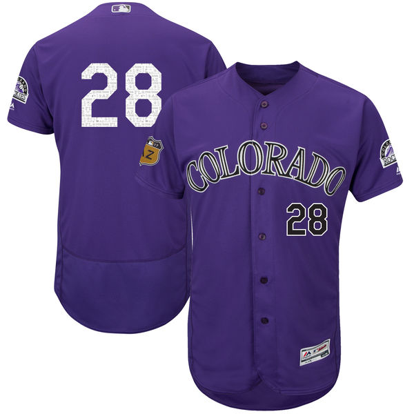 Rockies 28 Nolan Arenado Purple 2017 Spring Training Flexbase Jersey