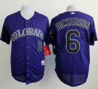 Colorado Rockies #6 Corey Dickerson Purple Cool Base Stitched Baseball Jersey