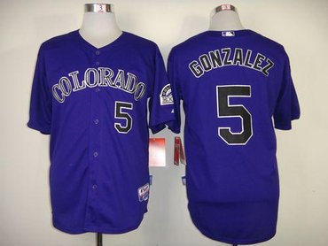 Colorado Rockies #5 Carlos Gonzalez Purple Cool Base Baseball Jersey