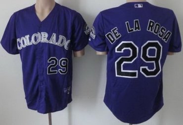 Colorado Rockies 29 De La Rosa Purple MLB Jerseys