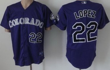 Colorado Rockies 22 Lopez Purple MLB Jerseys