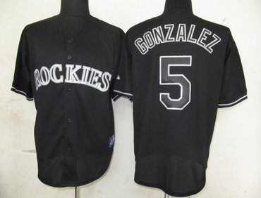 mlb colorado rockies 5 gonzalez black fashion jerseys