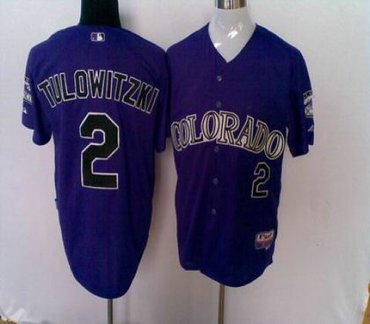 colorado rockies 2 tulowitzki purple color jersey