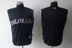 colorado rockies blank black jerseys vest style