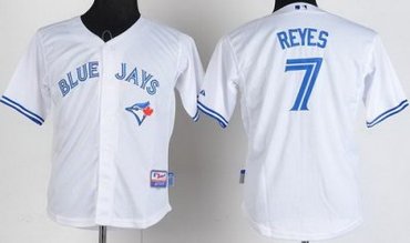 Kids Toronto Blue Jays 7 Jose Reyes White Cool Base MLB Jerseys