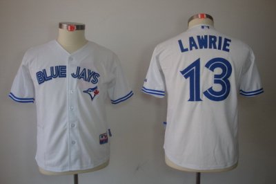 Kids Toronto Blue Jays #13 Brett Lawrie White Jerseys