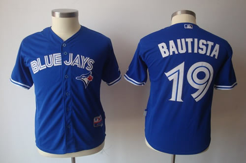 youth mlb jerseys toronto blue jays 19 jose bautista blue (2012 new)