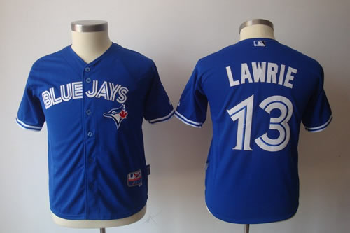 youth mlb jerseys toronto blue jays 13 brett lawrie blue(2012 new)