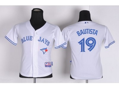 youth mlb jerseys toronto blue jays #19 bautista white(2012 new)(bautista)