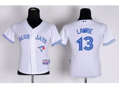 youth mlb jerseys toronto blue jays #13 lawrie white(2012 new)