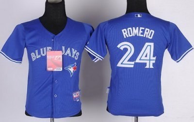 youth kids toronto blue jays 24# romero blue 2012 mlb jerseys