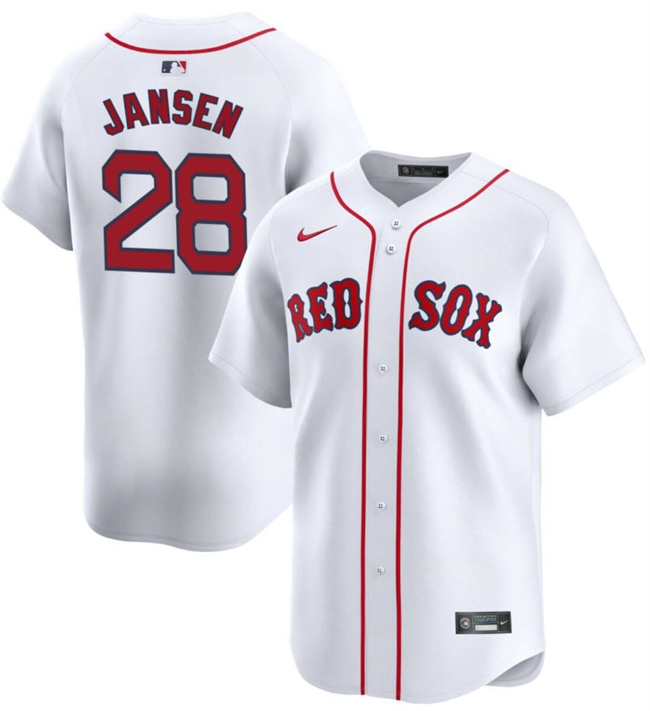 Youth Boston Red Sox #28 Danny Jansen White 2024 Home Limited Stitched Baseball Jersey