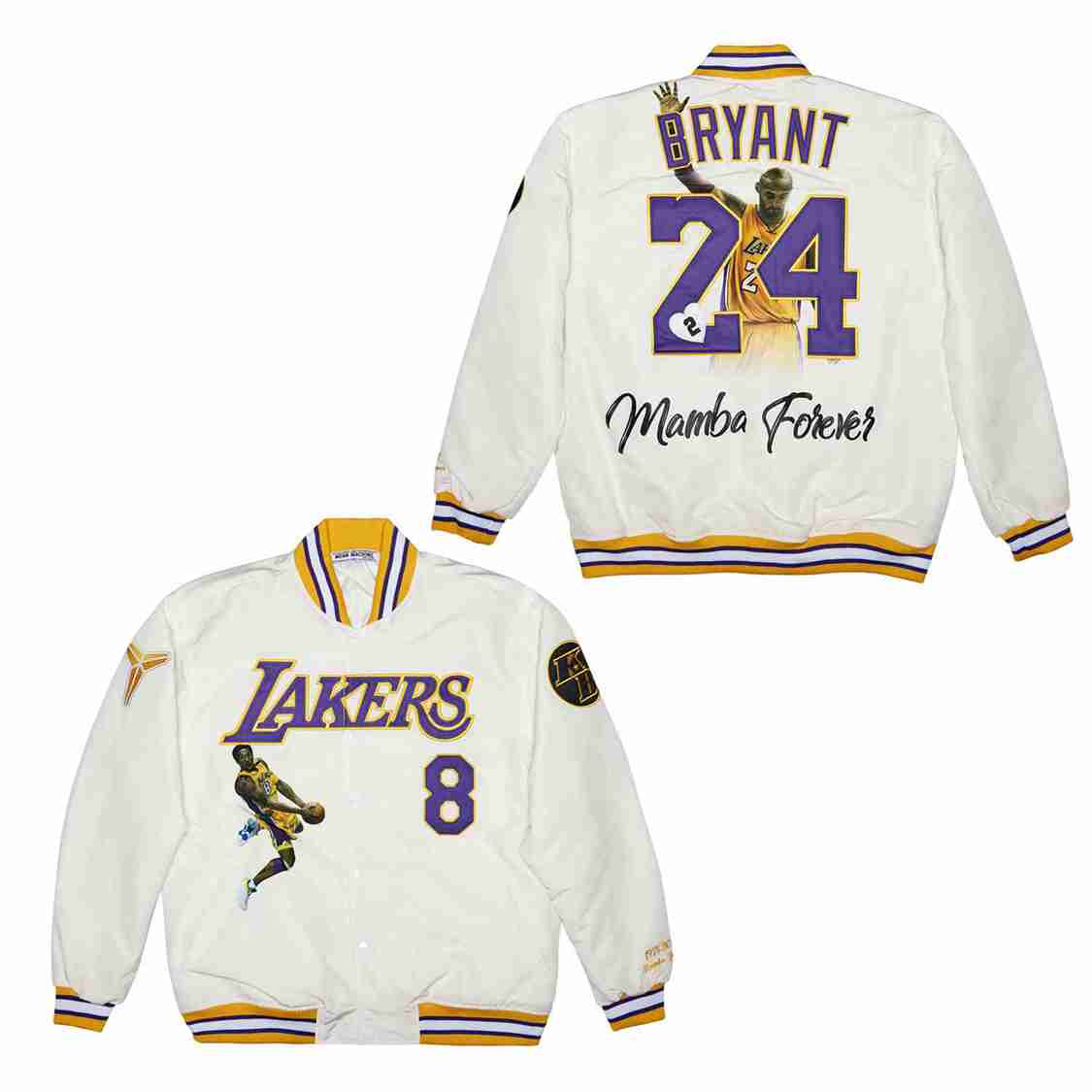 Los Angeles BRYANT 8-24 WHITE SATIN JACKET