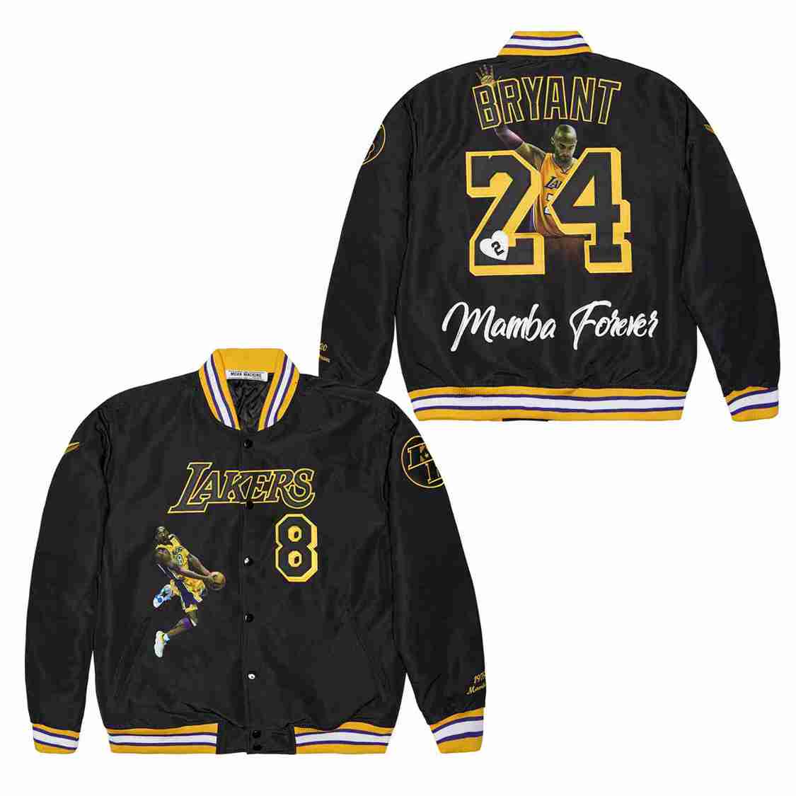 Los Angeles BRYANT 8-24 BLACK SATIN JACKET