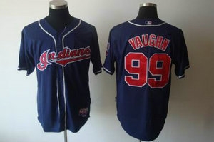 majestic cleveland indians 99 vaughn blue jerseys