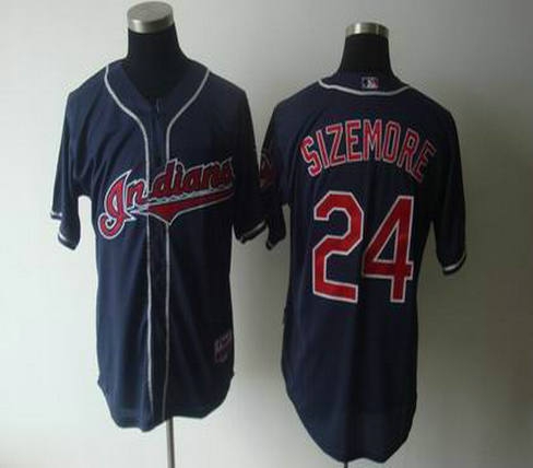 cleveland indians 24 grady sizemore blue jerseys