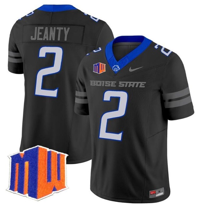 Men's Boise State Broncos #2 Ashton Jeanty Black 2024 F.U.S.E. Vapor Limited Stitched Football Jersey