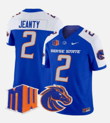 MEN Boise State Broncos #2 Ashton Jeanty Blue White Nike Vapor Limited Football Jersey