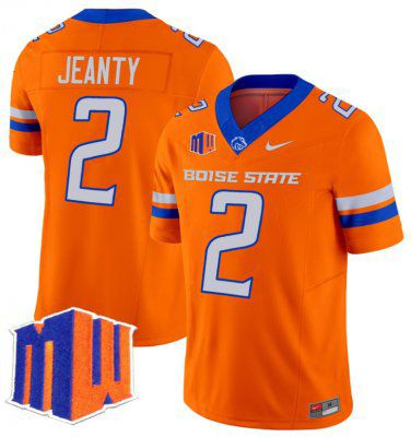 MEN Boise State Broncos #2 Ashton Jeanty Orange Nike Vapor Limited Football Jersey