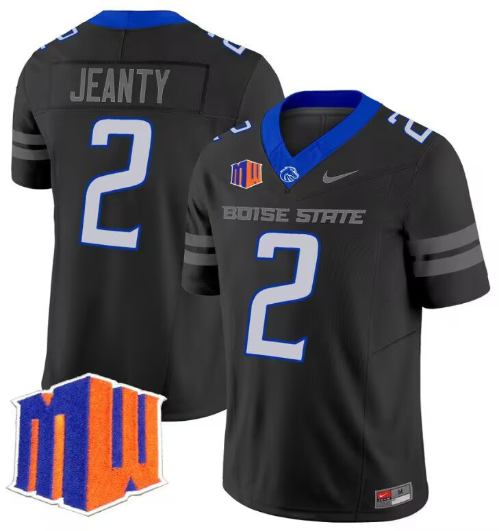 MEN Boise State Broncos #2 Ashton Jeanty Black Nike Vapor Limited Football Jersey