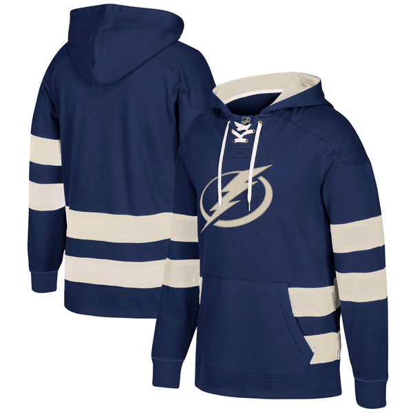 Tampa Bay Lightning Navy Men's Customized All Stitched Hooded Sweatshirt