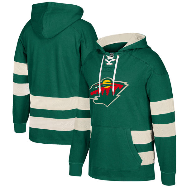 Minnesota Wild Green Men's Customized All Stitched Hooded Sweatshirt