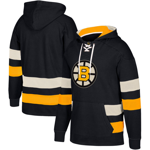 Boston Bruins Black Men's Customized All Stitched Hooded Sweatshirt