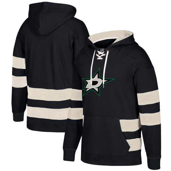 Dallas Stars Black Men's Customized All Stitched Hooded Sweatshirt