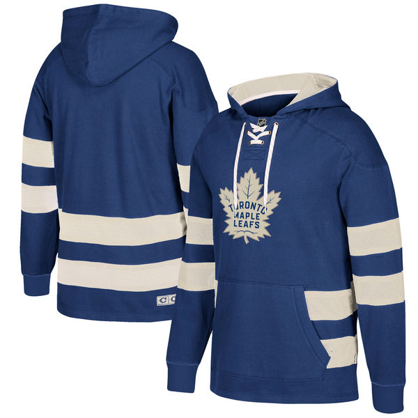 Maple Leafs Blue Men's Customized All Stitched Hooded Sweatshirt