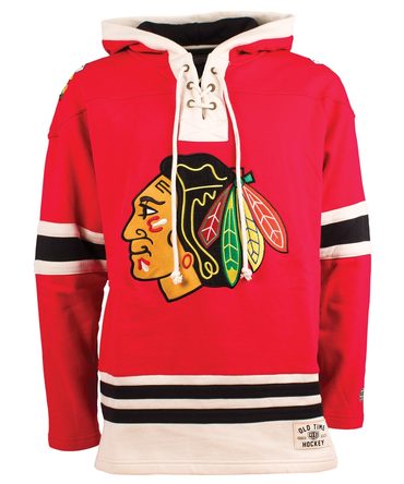 Blackhawks Red Men's Customized Hooded Sweatshirt