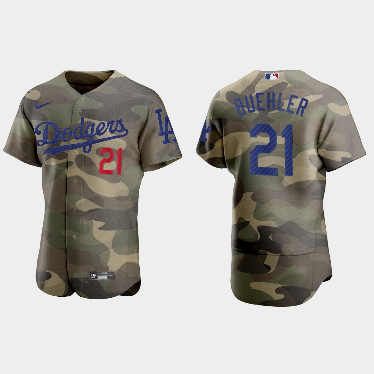 Los Angeles Dodgers #21 Walker Buehler Men's Nike 2021 Armed Forces Day Authentic MLB Jersey -Camo