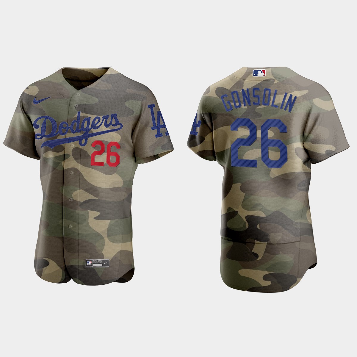 Los Angeles Dodgers #26 Tony Gonsolin Men's Nike 2021 Armed Forces Day Authentic MLB Jersey -Camo