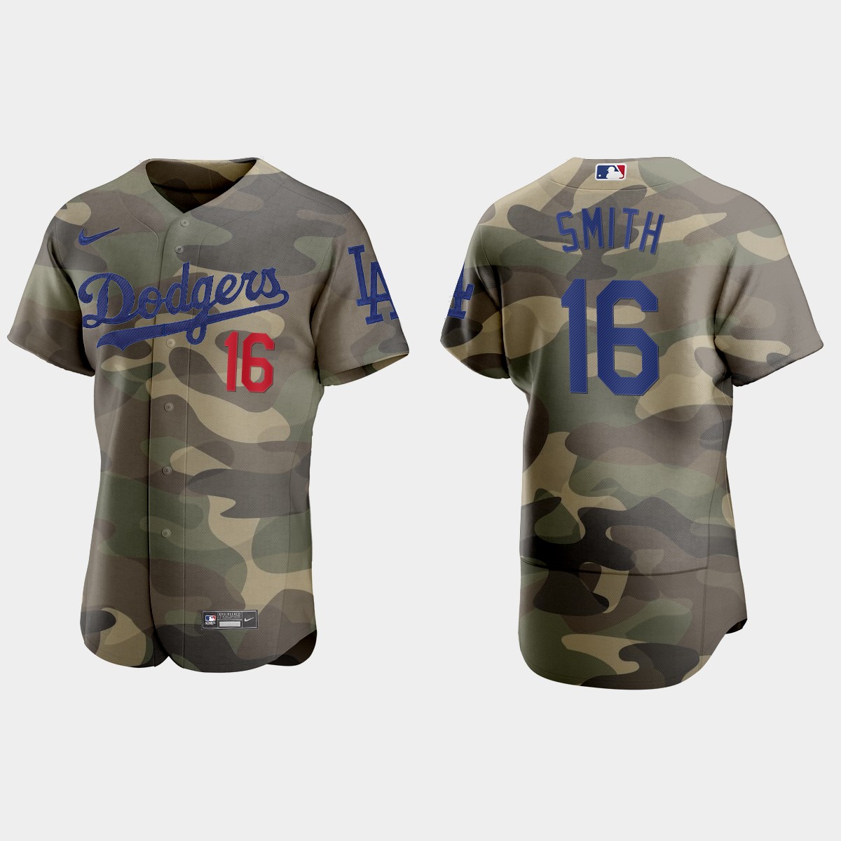 Los Angeles Dodgers #16 Will Smith Men's Nike 2021 Armed Forces Day Authentic MLB Jersey -Camo