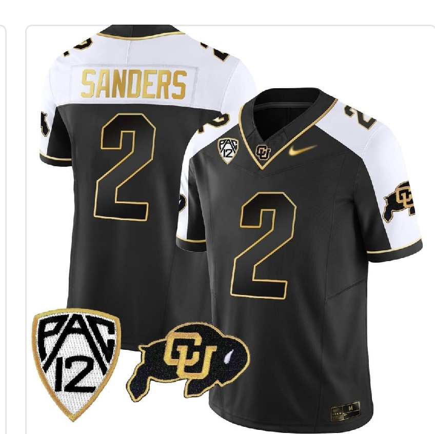 2023 Colorada Buffaloes #2 Shedeur Sanders Black Vapor Limited Jerseys (2)