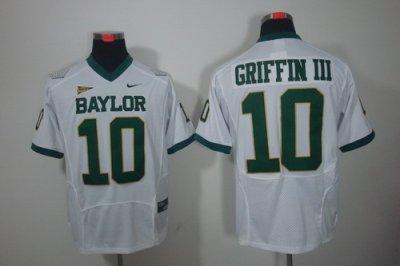 NCAA Baylor Bears 10# Robert Griffin III White Color Jerseys