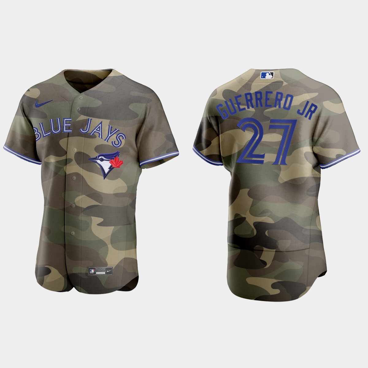 Toronto Blue Jays #27 Vladimir Guerrero Jr. Men's Nike 2021 Armed Forces Day Authentic MLB Jersey -Camo