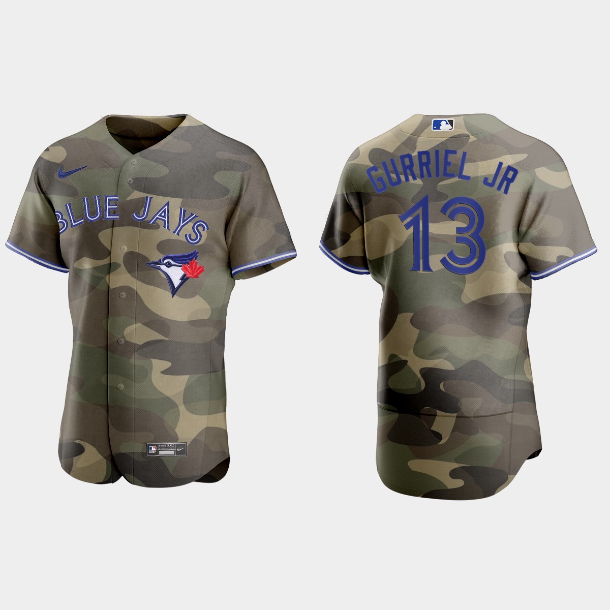 Toronto Blue Jays #13 Lourdes Gurriel Jr. Men's Nike 2021 Armed Forces Day Authentic MLB Jersey -Camo