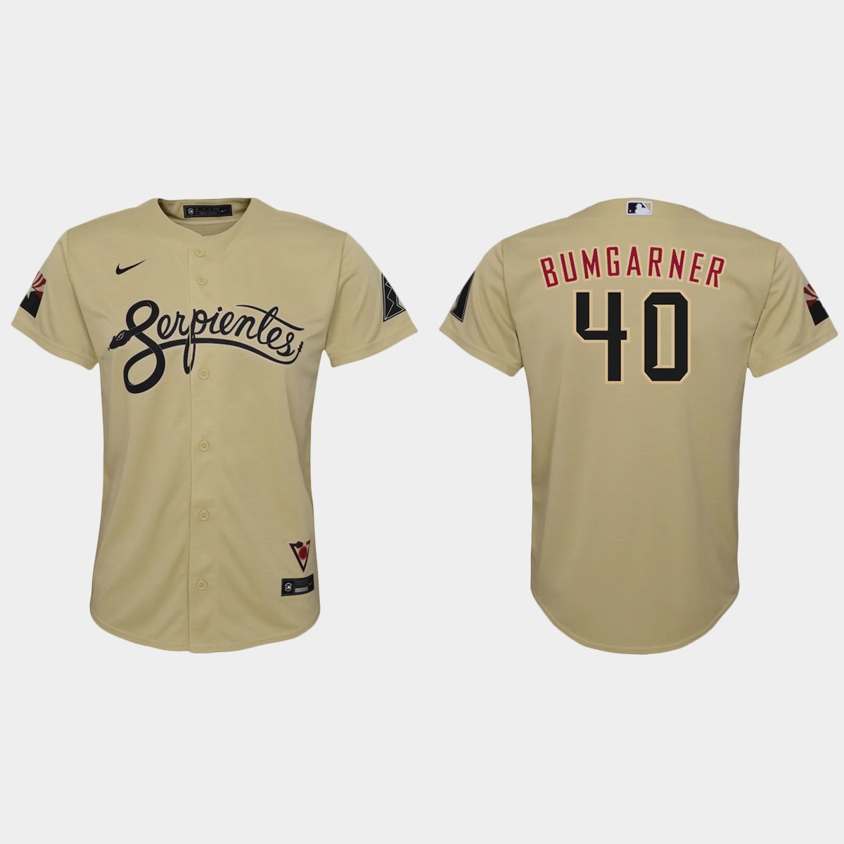 Arizona Diamondbacks #40 Madison Bumgarner Youth Nike 2021 City Connect MLB Jersey Gold