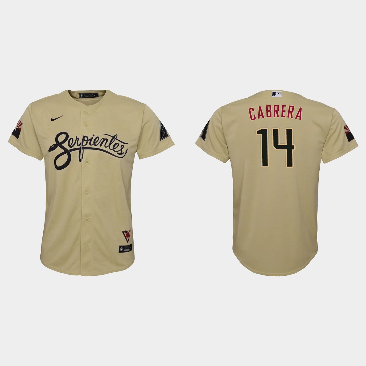 Arizona Diamondbacks #14 Asdrubal Cabrera Youth Nike 2021 City Connect MLB Jersey Gold