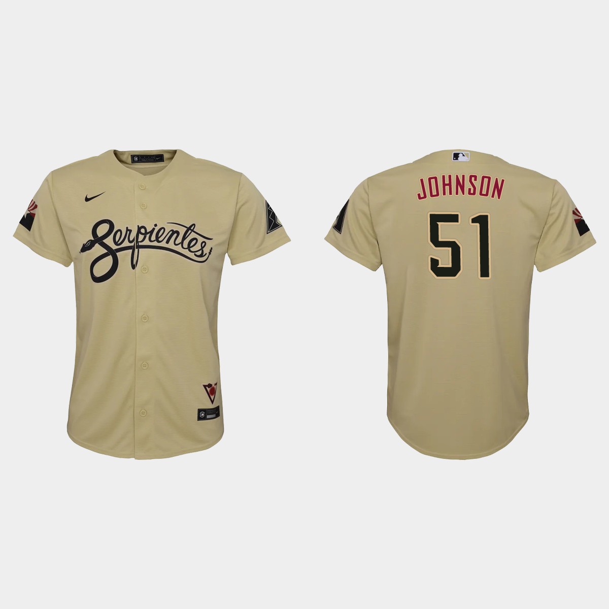 Arizona Diamondbacks #51 Randy Johnson Youth Nike 2021 City Connect MLB Jersey Gold