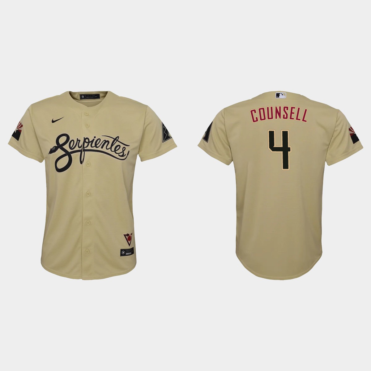 Arizona Diamondbacks #4 Craig Counsell Youth Nike 2021 City Connect MLB Jersey Gold