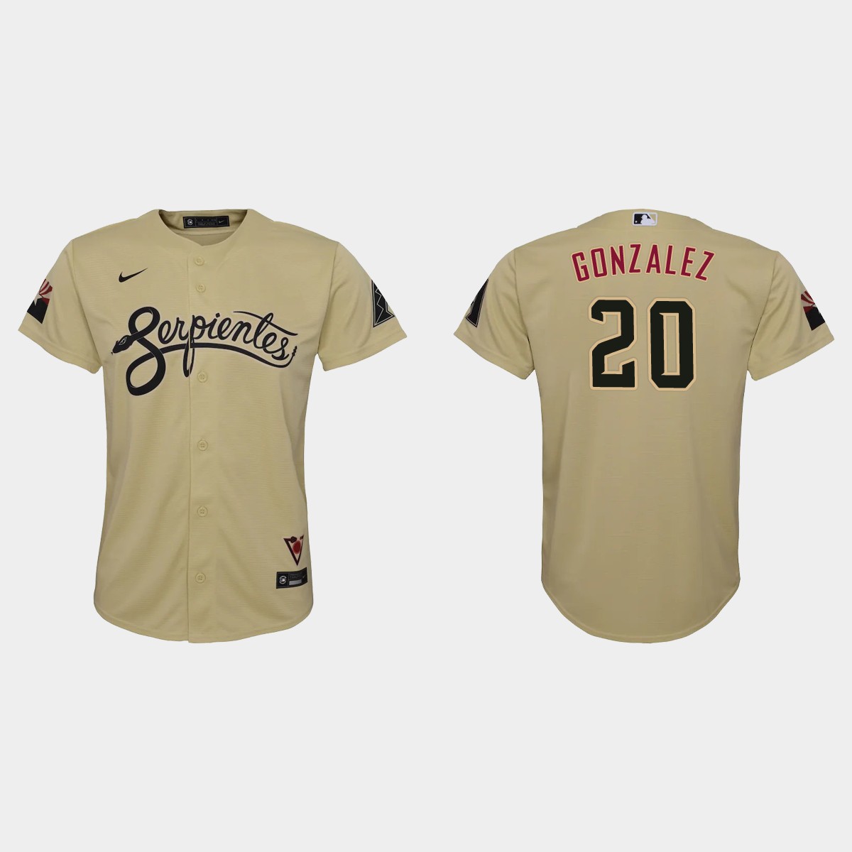 Arizona Diamondbacks #20 Luis Gonzalez Youth Nike 2021 City Connect MLB Jersey Gold